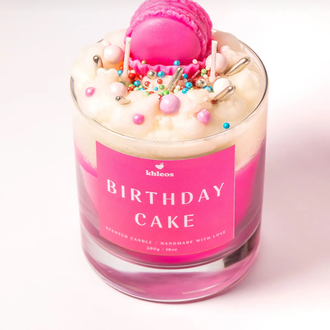 Birthday Cake Kokulu Mum – Doğum Günü Pastası Görünümlü Dekoratif El Yapımı Mum 300g