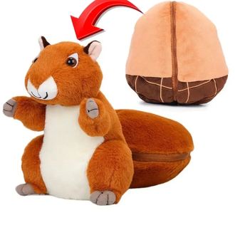 Fermuarlı fındık sincap peluş