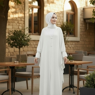 tunik pantalon kapşonlu pelerin takim 