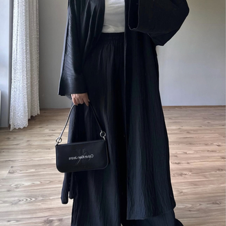 Uzun Kimono Takım Siyah 