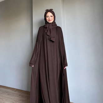 2 li Abaya Takım Elbiseli Acı Kahve