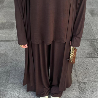 3 lü Abaya Takım Acı Kahve Efsane Rahatlık