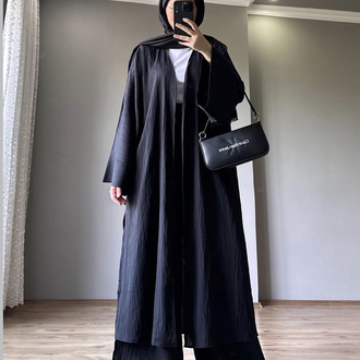 Uzun Kimono Takım Siyah 