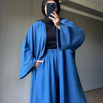 Uzun Kimono Takım Lacivert