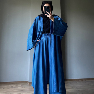 Uzun Kimono Takım Lacivert