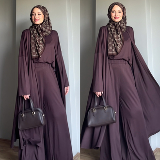 3 lü Abaya Takım Acı Kahve Efsane Rahatlık