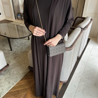 2 li Abaya Takım Elbiseli Acı Kahve