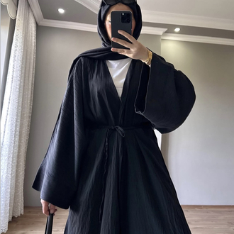 Uzun Kimono Takım Siyah 