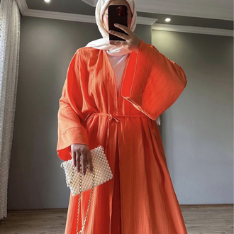 Uzun Kimono Takım Turuncu