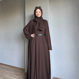 2 li Abaya Takım Elbiseli Acı Kahve