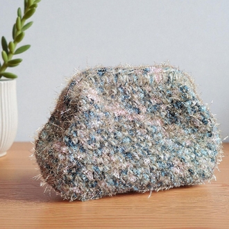 Sparkly Winter Knit Clutch