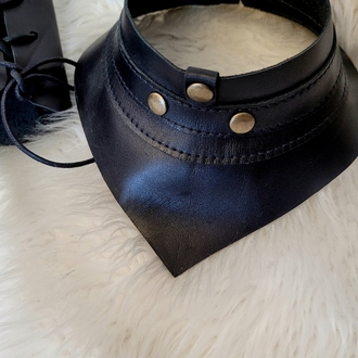 siyah deri choker 