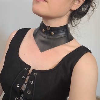 siyah deri choker 