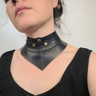 siyah deri choker 