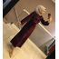 Bordo Pul Payet Elbise