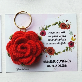 (30adet) kartlı gül anahtarlık 