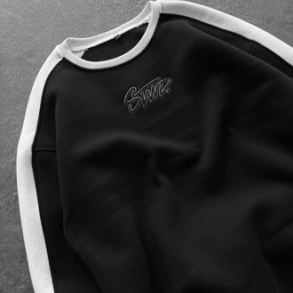 Bisiklet Yaka Oversize Siyah Sweatshirt