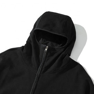 Oversize Fermuarlı Siyah Ninja Unisex Hırka