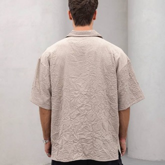Oversize Desenli Gömlek