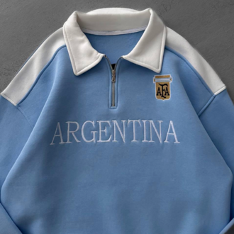 Oversize Half Zip Argentina Sweatshirt