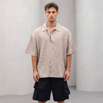 Oversize Desenli Gömlek