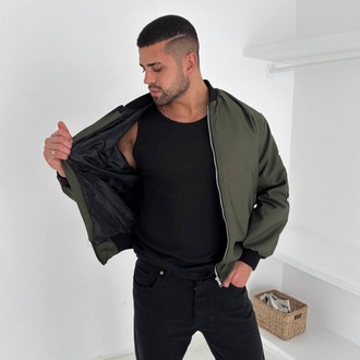 Unisex Oversize Haki Bomber Ceket