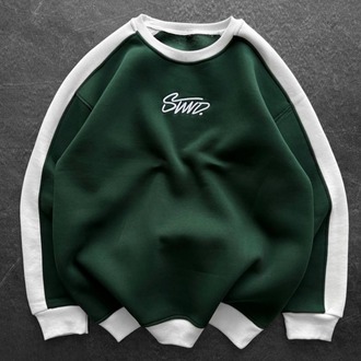 Bisiklet Yaka Oversize Haki Sweatshirt