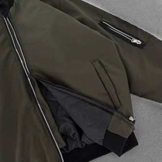 Unisex Oversize Haki Bomber Ceket