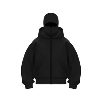 Oversize Fermuarlı Siyah Ninja Unisex Hırka