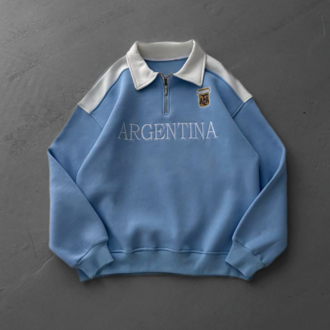 Oversize Half Zip Argentina Sweatshirt