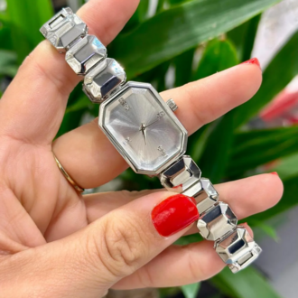 Swalora Crystal Garden Gümüş Saat Metal Kordon