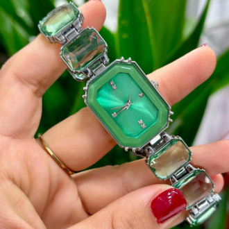 Swalora Crystal Garden Yeşil Saat