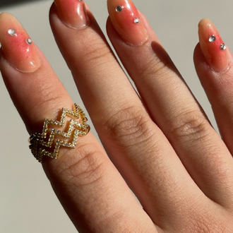 zikzak model gold yüzük tekli