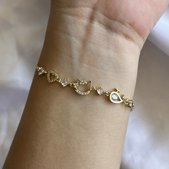 çelik hello kitty gold ayarlanabilir bileklik