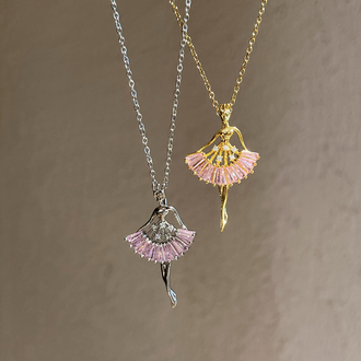 çelik ballerina silver kolye