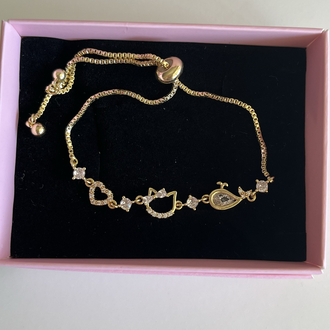 çelik hello kitty gold ayarlanabilir bileklik