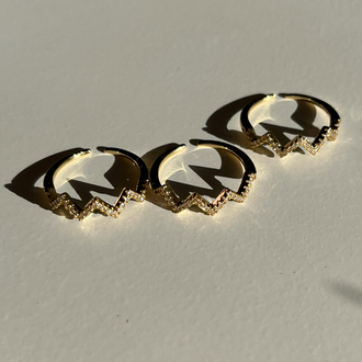 zikzak model üçlü gold yüzük