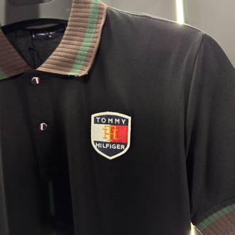 Tommy Premium Yakalı T-shirt Siyah