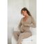 Stacci 2'li Seamless Spor Takım - Bej (Tayt ve Fermuarlı Crop Üst)
