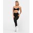 Teveo Siyah Kontrast Biyeli Seamless Spor Bra - Ayarlanabilir Askılı Şık Tasarım