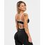 Teveo Siyah Kontrast Biyeli Seamless Spor Bra - Ayarlanabilir Askılı Şık Tasarım