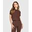 Oner Active Kahverengi Kısa Kollu Crop Top - Sportif Şıklık