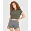 Oner Active Zeytin Yeşili Crop Tişört - Sportif ve Modern