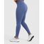Oner Active Seamless Yüksek Bel Düz Model Tayt - Indigo