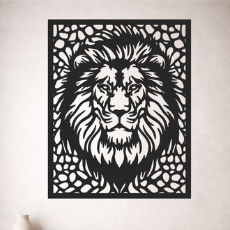 Aslan Figürlü Dekoratif MDF Duvar Tablosu (40x32 cm)
