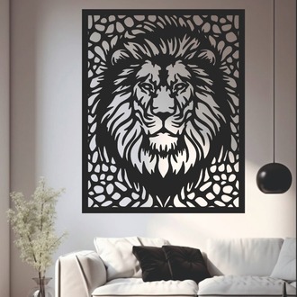 Aslan Figürlü Dekoratif MDF Duvar Tablosu (40x32 cm)