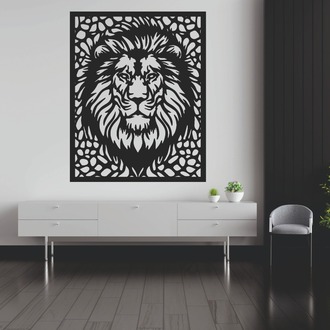 Aslan Figürlü Dekoratif MDF Duvar Tablosu (40x32 cm)
