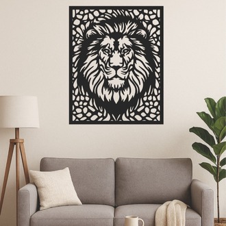 Aslan Figürlü Dekoratif MDF Duvar Tablosu (40x32 cm)