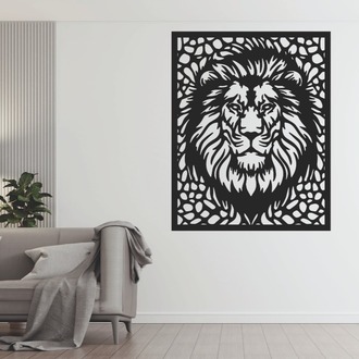 Aslan Figürlü Dekoratif MDF Duvar Tablosu (40x32 cm)