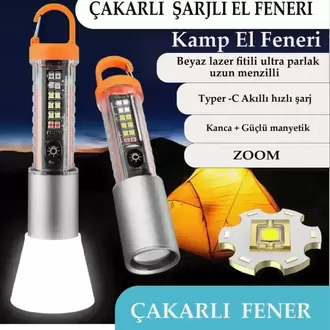 Şarjlı Taktik El Feneri, Çakarlı Asker, Polis Feneri 1000 Lümen